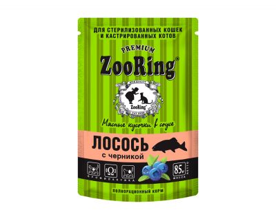 Сочные кусочки в соусе «Лосось с черникой», 85 г x 24 шт