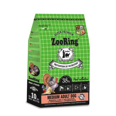 MEDIUM ADULT DOG Индейка и рис с пастернаком с глюкозамином и хондроитином, 10 кг