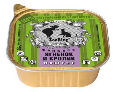 Паштет для кошек «Ягненок и кролик», 100 г x 16 шт