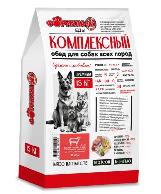 Комплексный обед «Вкусная говядина и рис с глюкозамином и хондроитином», 15 кг