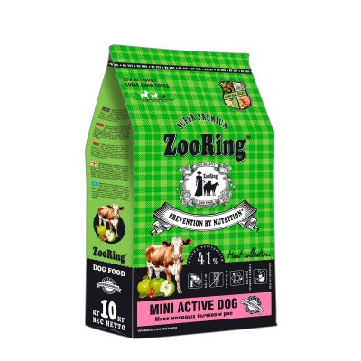 MINI ACTIVE DOG Мясо молодых бычков и рис, 10 кг