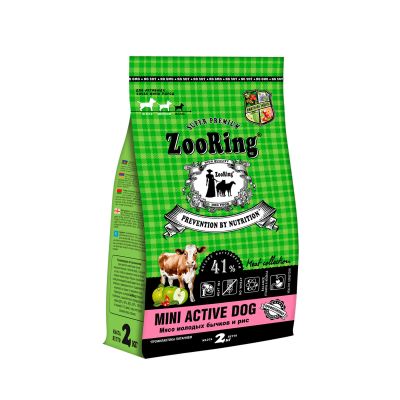 MINI ACTIVE DOG Мясо молодых бычков и рис, 2 кг