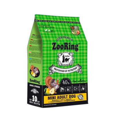 MINI ADULT DOG Индейка и рис с грушей с глюкозамином и хондроитином, 10 кг