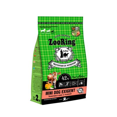 MINI DOG EXIGENT Телятина и рис с тыквой, 2 кг