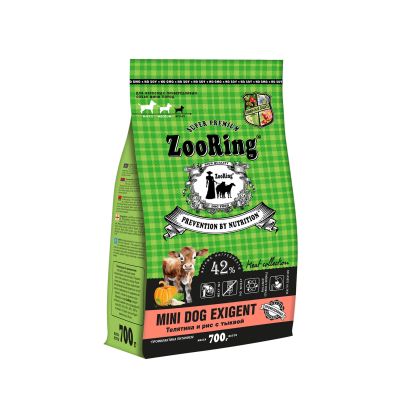 MINI DOG EXIGENT Телятина и рис с тыквой, 700 г