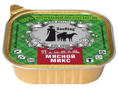 Паштет для собак «Мясной микс», 100 г x 16 шт