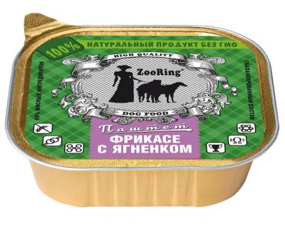 Паштет для собак «Фрикасе с ягненком», 100 г x 16 шт
