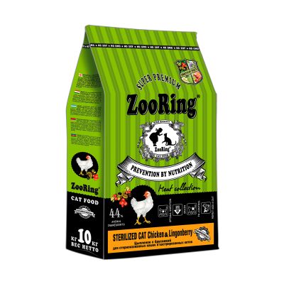 Sterilized Cat Chicken&Lingonberry Цыплёнок с брусникой, 10 кг
